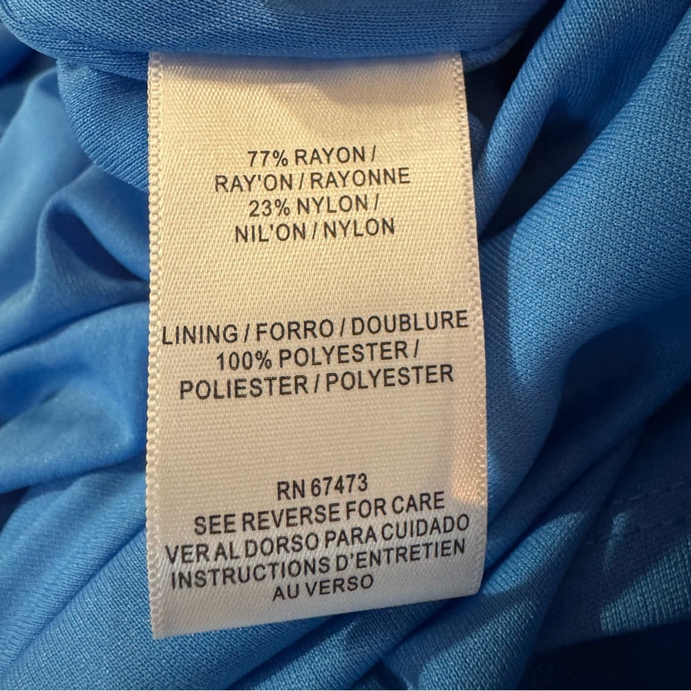 Taylor Ocean Blue Leaf Print Maxi Tiered size 10 Dress - Picture 5 of 6